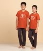Organic Unisex T Shirt  Aum orange 3-4 yrs