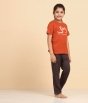 Organic Unisex T Shirt  Aum orange 9-10 yrs