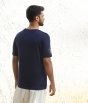 Unisex Save Soil Print Short Sleeve Organic Cotton Navy Blue T-Shirt