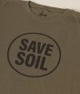 Save Soil Logo Print Short Sleeve Organic Cotton Tshirt Olive Green