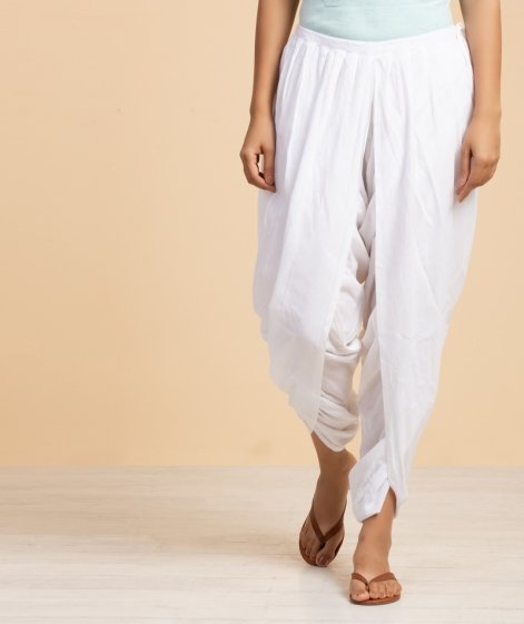 Women's 100% Organic Cotton Dhoti Pant - White