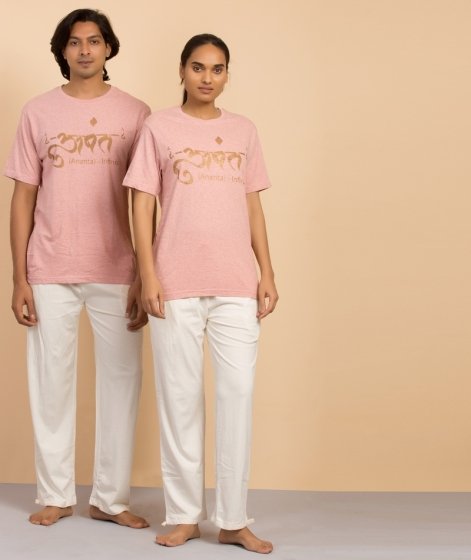 Unisex Cotton Ananta Copper Printed T-shirt - Peach 