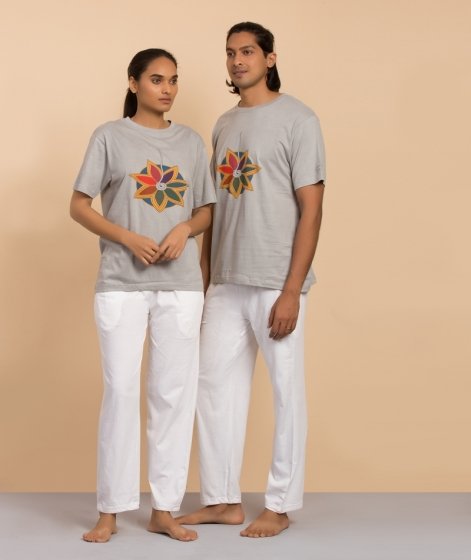 Natural dyed Kundalini T shirt - Grey 