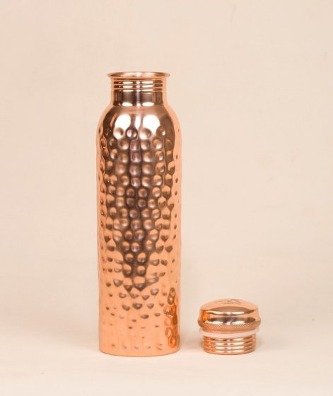 Buy Hammered Copper Water Bottle, 950 ml Online at Best Price | Isha Life