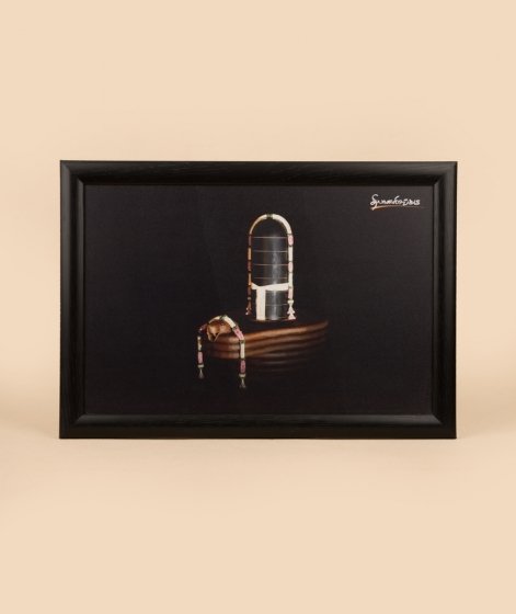 Dhyanalinga Photo - Black 12x8 (With Frame)
