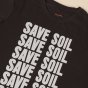 Unisex Save Soil Print (Curved Hem) Short Sleeve Organic Cotton Dark Grey T-Shirt