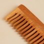 Handmade Neem Wood Comb with Handle (Wider teeth)