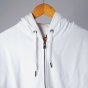 100 % Cotton Knitted Hoodie with Zipper White 