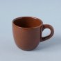 Ceramic Mug- Pastel Brown with Wooden Coaster. A festive gift. 