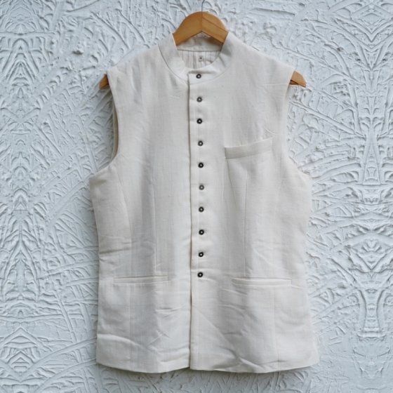 Handspun, Handwoven Bengal Cotton Vest Style-1