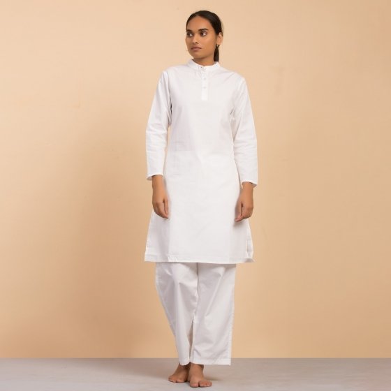 Womens Organic Cotton Sadhana Kurta - White  