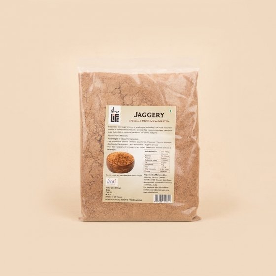 Pure and natural Jaggery (500gm). Great alternative to white sugar. Chemical free. High in nutrition. Vacuum evaporated