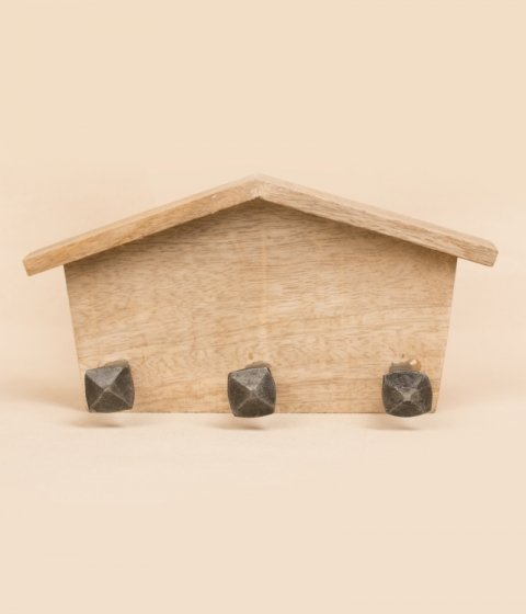 Iron Hook on wooden base - Home with 3 nails