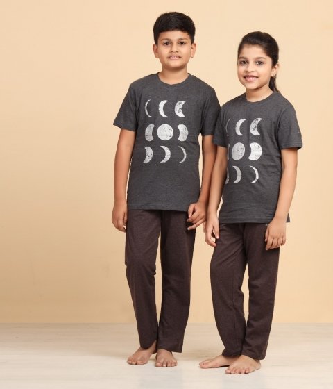 Melange T-shirt Moon Dark Grey with silver 3-4 yrs