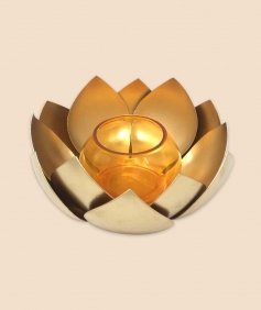 Lotus Tea Light Holder Orange