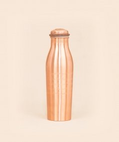 Copper Water Bottle Engraved with Yogeshwaraya Chant, 950 ml