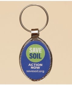 Save Soil Oval Key Chain