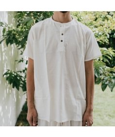 Men Undyed Organic Cotton Kurta - Off-White