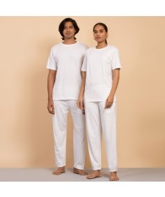 Unisex Organic Cotton Half-sleeve Sadhana T-Shirt - White