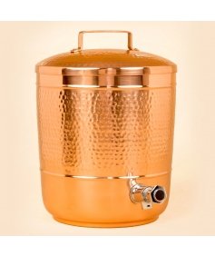 Hammered Copper Water Storage Pot, 8 Liters