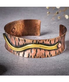 Serpentine Textured Copper Cuff
