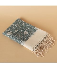  Handloom Silk Cotton Block Printed Ethnic Shawl, A festive gift. Style 2