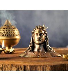 Adiyogi Statue Metal - 4 inch - Antique Brass