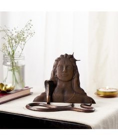 Adiyogi Copper Table Stand with Serpent Holder