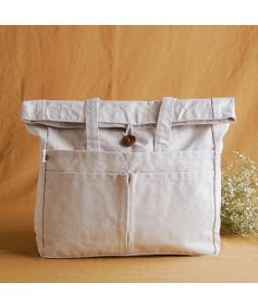 Natural cotton bag with coco button- design 2