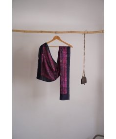 Handlook Purple Stole Showcasing Bengal Kantha Embroidery