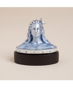 Pure Silver (999) Adiyogi Miniature - 1.5 inch (Blue Toned Matte)