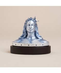 Pure Silver (999) Adiyogi Miniature - 2 inch (Blue Toned Matte)