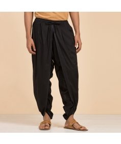Isha’s signature. Ready to wear Unisex Dhoti Pants(Black) / Panchakacham. Certified organic cotton. Easy to pull on. Versatile. Comfortable for both casual and formal wear.