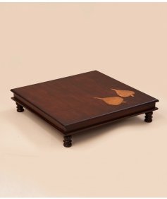 Pooja Table with Copper Peppal Leaves - 21x21