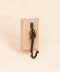 Iron Hook on wooden base - Coiled