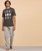 Unisex Phases of the Moon Track Pants - Light Grey