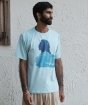 Adiyogi Graceful Melange Cotton T Shirt - Turquoise