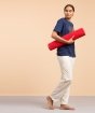 Cotton Rug Yoga Mat Back Rubberized - Red