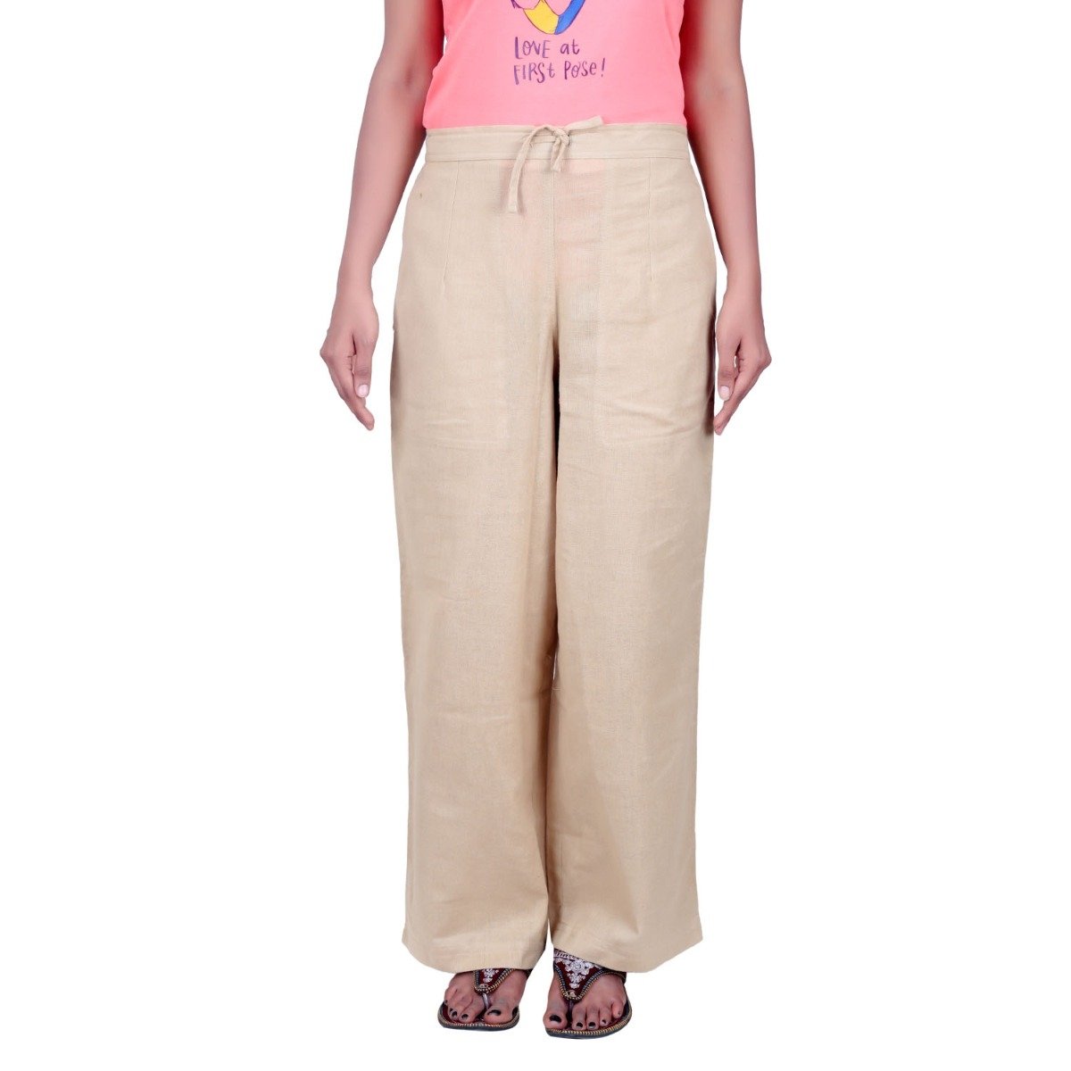 Cotton Linen Pants for Women Elastic Waist Drawstring Straight Leg Pants  Casual Soft Lounge Trousers with Pockets - Walmart.com