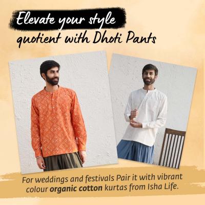 Proyog Men's Organic Yoga Dhoti Pants Large India Ink Black - Buy Online -  31615926